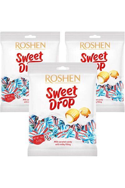 Roshen Caramel Candy Sweet Drop with Milky Filling 1 kg * 3 pack