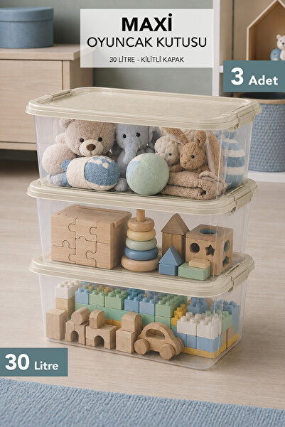 Meleni Baby 3-Piece Toy Storage Box - Baby Room Item Storage Kids Organizer w...