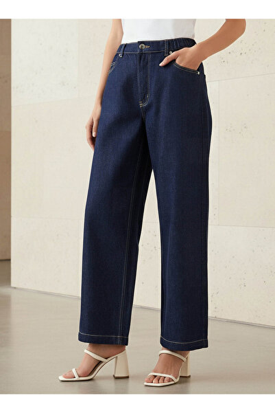 DNM Flexi Waist Wide Leg Jeans Cotton