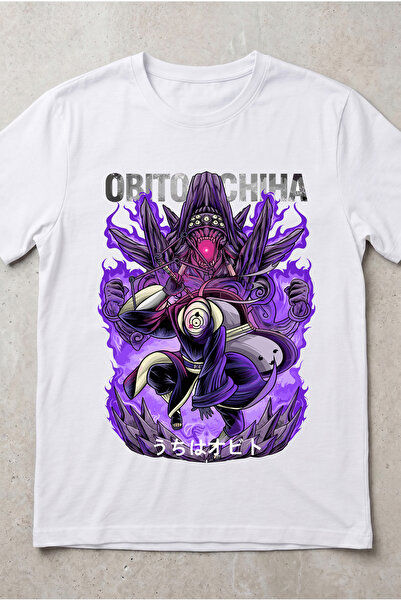 Silkensoul Naruto Obito Uchiha Anime Printed Standard Cut Unisex Tshirt