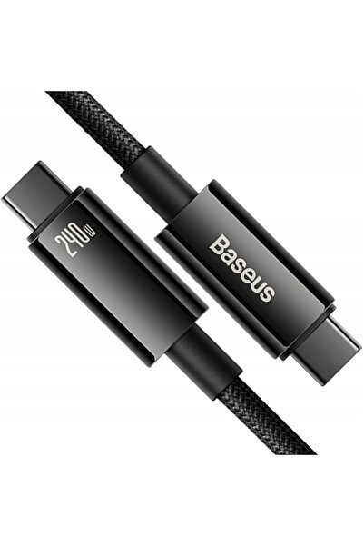 NO BRAND Cablu USB Tip-C - USB Tip-C BASEUS Tungsten Gold 240W 3 m Negru