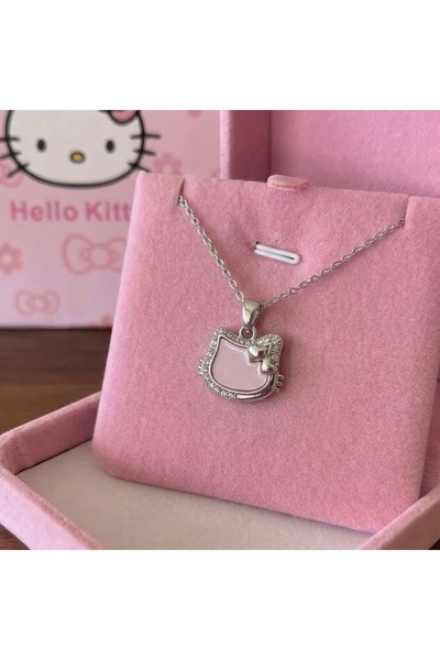 Heda Jewelry قلادة هيلو كيتي - قلادة مستوحاة من شخصية سانريو على شكل قطة