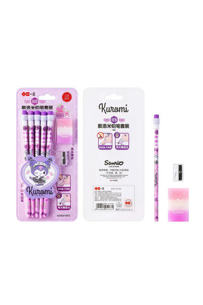 SANRIO My Melody, Kuromi Children's Pencils, 12 Pencils with Eraser and Sharp...