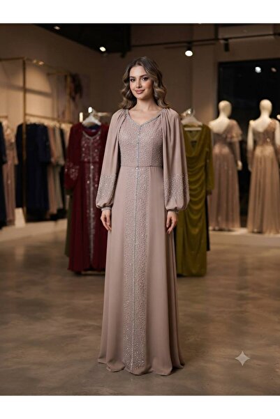 Pyramid masterpieces Flowing Embroidered Evening Gown