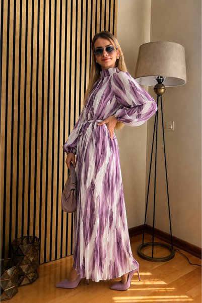 Cardella Helin Premium Quality Full Pleated Dress, Hijab Compatible Pleated Dress