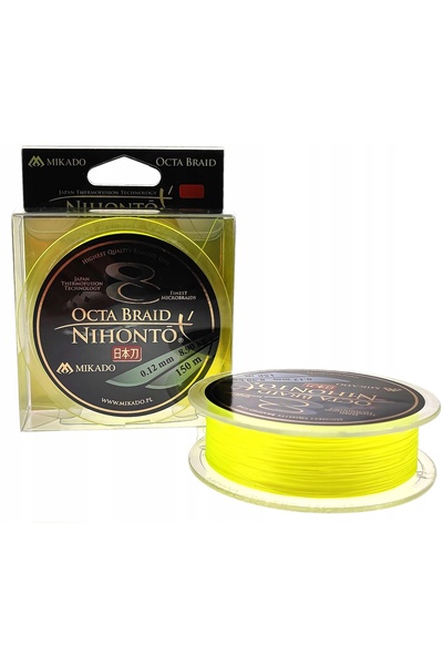 Mikado Plecionka Nihonto Octa Braid 0.20 mm / 150 m Galben Fluo