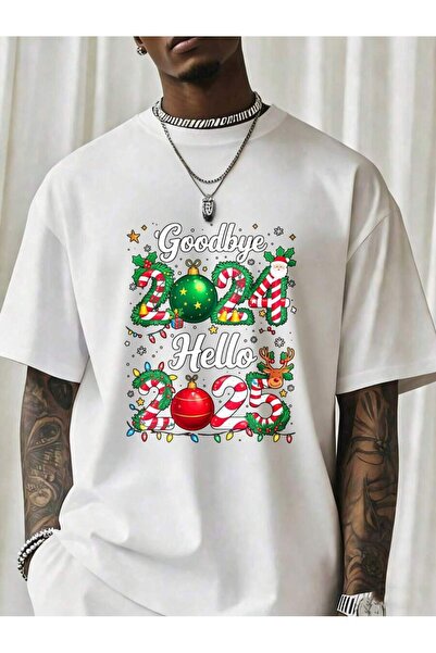 NOURAM Goodbye 2024 Hello 2025 Christmas T-Shirt New Year Celebration Graphic...