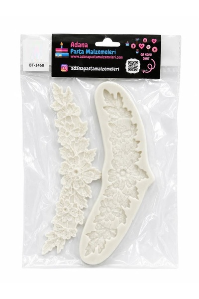 Adana Pasta Malzemeleri Bt-1468 Flower Bordure Pattern Silicone Mold 19 cm X ...