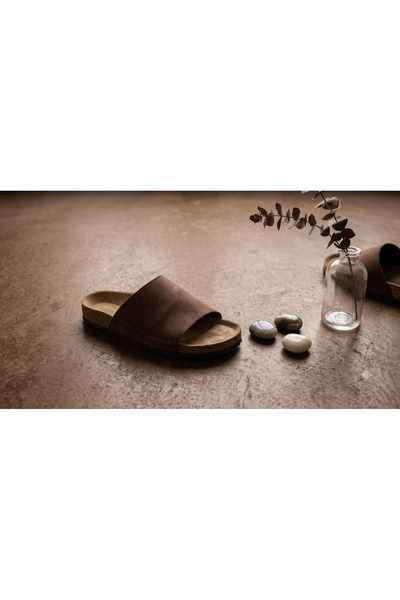 SBronze Women's Single Strap Slippers Brown
