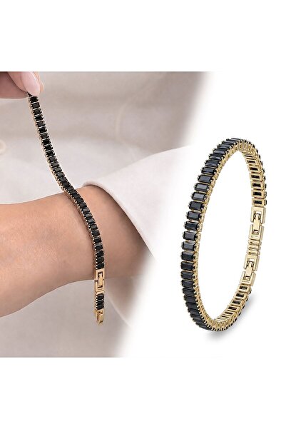 FM 💎   Premium Shiny 5mm Black Zircon Stone Waterway Women's Bijouterie Brac...
