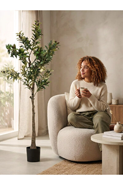 Yallabena Artificial Olive Tree 150cm, New Thin Rod – Nordic Style Floor-Stan...