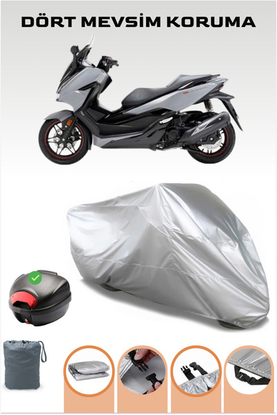 Breen Gray Topcase Compatible Water and Dust Proof Honda Forza 250 Motorcycle...