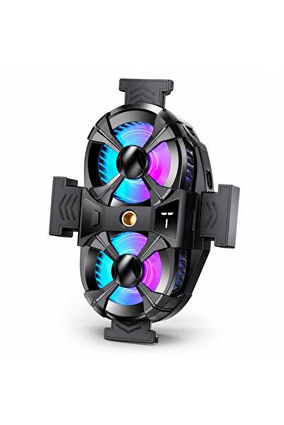 beemen SL-07 Çift Fanlı Telefon Soğutucu 3 Kademeli RGB Işıklı Dijital Göster...
