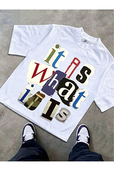 SVART WEAR Streetwear Style Ransom Note Printed Oversize Crew Neck Summer T-S...