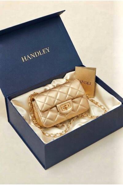 Handley Kadın Mini Kapitone Baskılı El Ve Omuz Çantası ( Ölçü Uzunluk 14 cm E...