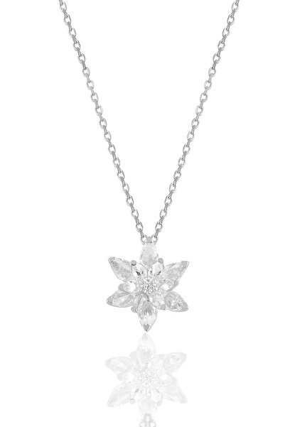 Söğütlü Silver 925 Ayar Gümüş Premium Nilüfer Çiçeği Model Kolye SGTL13453RODAJ