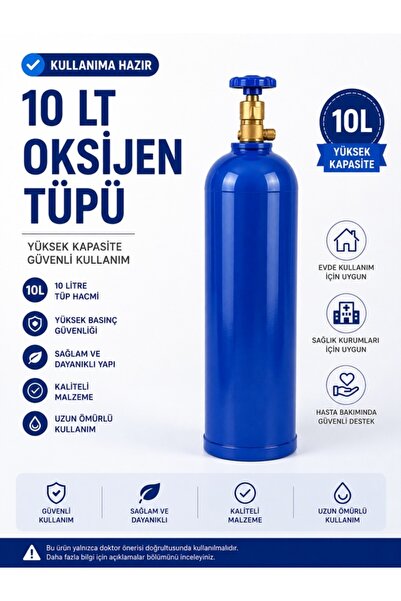 DETAMED Oksijen Tüpü 10 lt(Dolu)