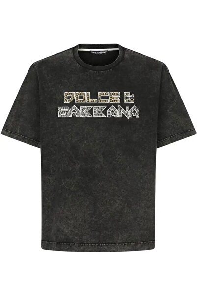 Fiasconaro Dolce & Gabbana Embroidered Nail Detail Washed Cotton T-Shirt
