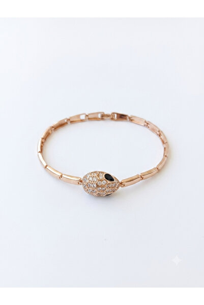 Xuping Rose Gold Yılan Figürlü Taşlı Bileklik – Zarafetin Işıltılı Hali