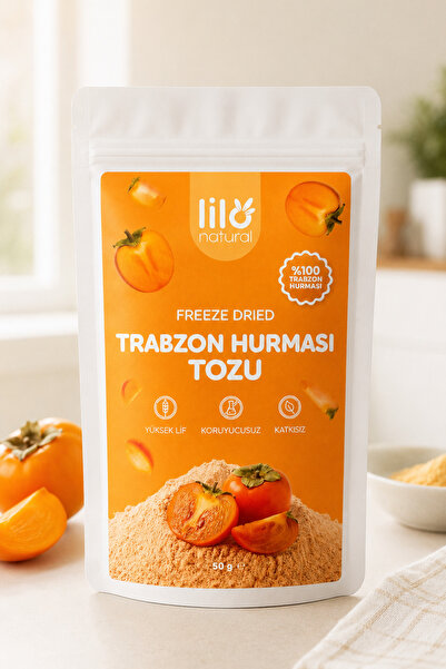 Lilo Natural Freeze Dried Trabzon Hurması Tozu 50 g - %100 Trabzon Hurması - Dondurularak Kurutulmuş Meyve Tozu