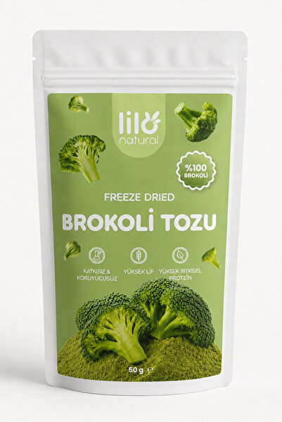 Lilo Natural Freeze Dried Brokoli Tozu 50 g - %100 Brokoli - Dondurularak Kurutulmuş Sebze Tozu