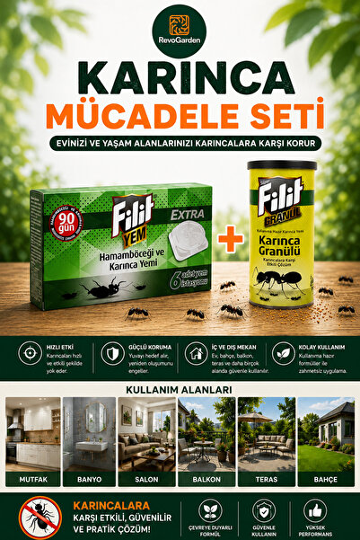 Dual Kimya Karınca Mücadele Seti | Filit Karınca Granülü 100 Gr + Filit Hamam...