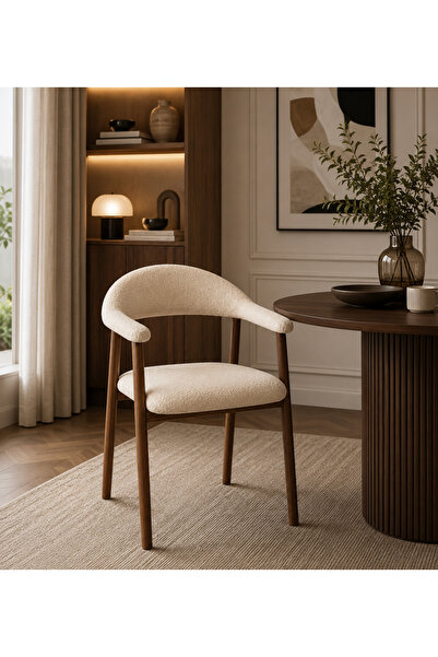 N.zone Modern Luxury Dining Chair with Soft Fabric Upholstery, Comfortable Si...