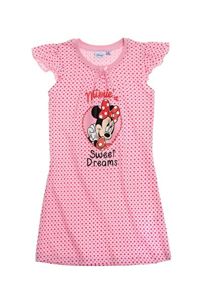 Disney Minnie Cămașă de noapte roz 2-8 ani cu sclipici și fodrițe pe umăr 100...