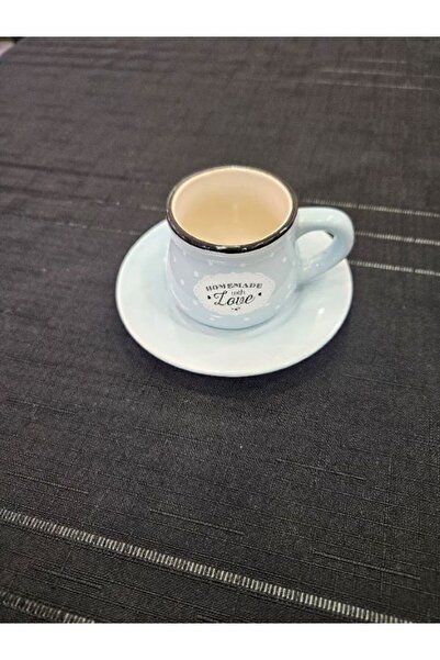 MİMSEGÜN DEKOR Blue Coffee Cup with Polka Dots