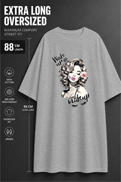 classy moda Γυναικείο μπλουζάκι με στάμπα  "Wake Up And Makeup " εξαιρετικά μ...