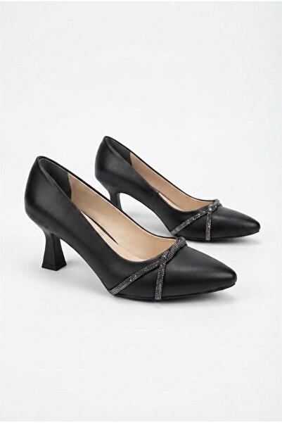 fort 80238 Comfortable Twist Stone Accessory 6 cm Heel Height Pointed Toe Wom...