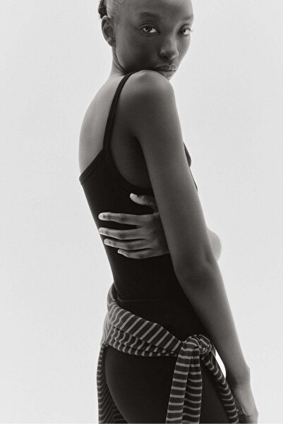 H&M Ribbed cotton strappy top