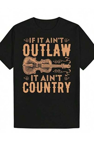 KYMC07 Music Graphic Tee If Outlaw, It'S Not Country Design Featuring Fiddle ...