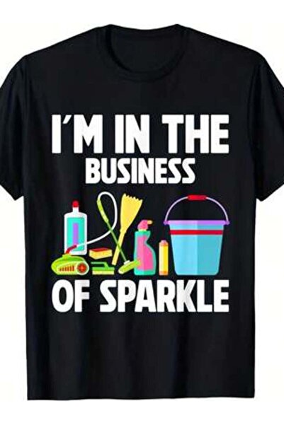 LİNA06 تي شيرت بطباعة "I'm In The Business Of Sparkle" - تصميم فضفاض برقبة دا...