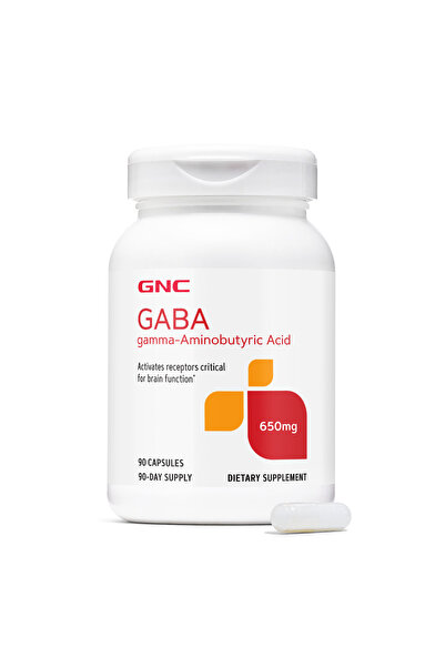 GNC GABA 650mg, Neurotransmitator pentru Relaxare, Somn si Stres 90cps