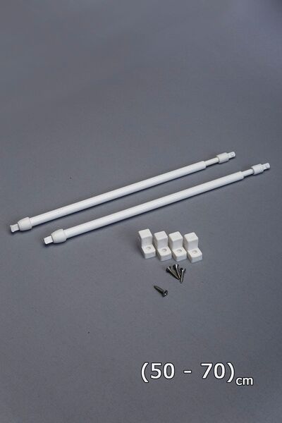 handanca 50 - 70 Cm Ayarlanabilir Briz Çubuğu 2 Adet Alüminyum Perde Borusu 4...