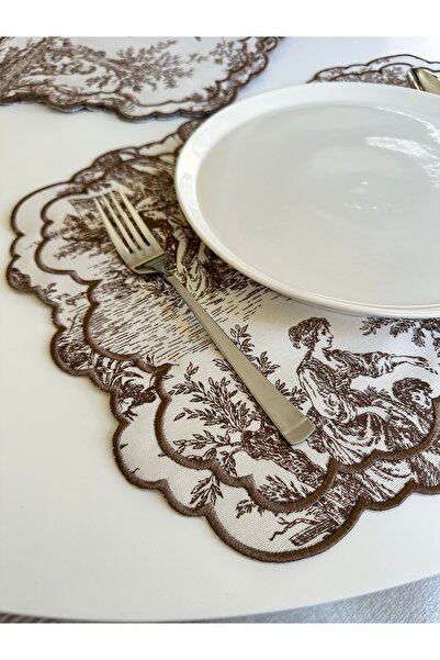 NURHAN HOME COLLECTION Toile De Jouy Desenli Lüks Amerikan Servis 2'li Set - L'Antique Serisi