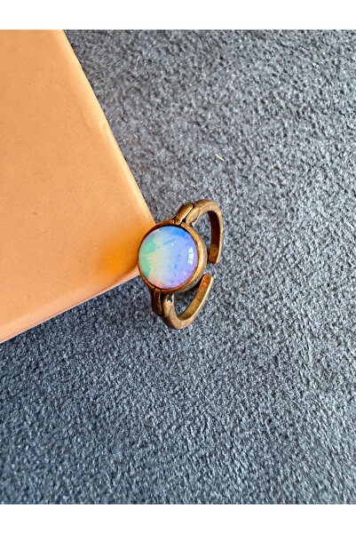 zadenza gold Adjustable size natural stone pure copper ring antique model cop...