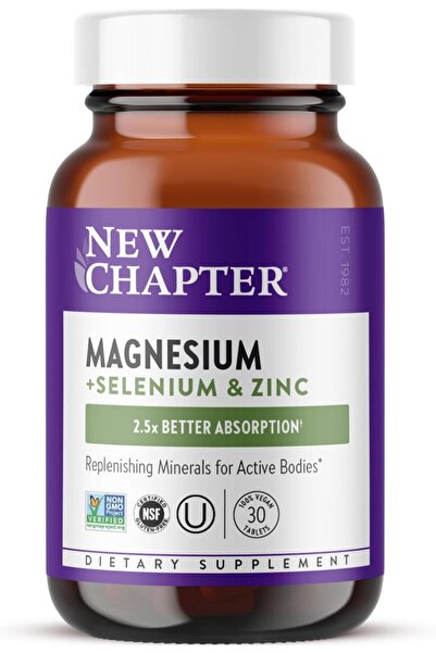 New Chapter Magnesium-Selenium-Zinc Supplement for Active Bodies, Bounce Back...
