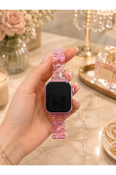 Alstrap Apple Watch 11/10 42mm 9/8/7 41mm 6 5 SE 40mm Şeffaf Slim Hologram Ko...