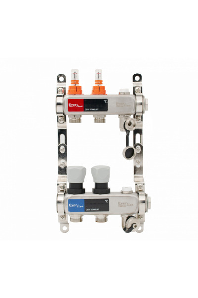 Everline Set colector INOX cu debitmetre, supape manuale de aerisire și de go...