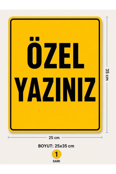 KORKMAZ GROUP Levha Kişiye Özel PVC Dekota Tabela 25x35 cm | İstenilen Yazı ve Renk | UV Baskı | İç & Dış Mekan
