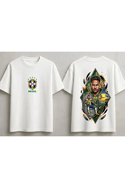 SVART WEAR Tricou unisex Neymar Jr Brasil, supradimensionat, 100% bumbac