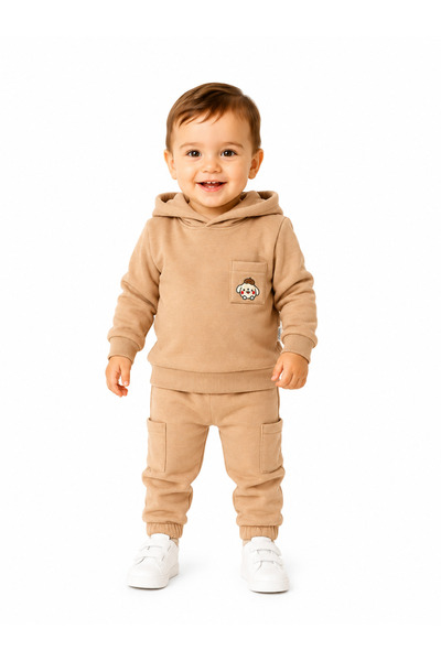 Chicsy Baby طقم بدلة رياضية للأطفال الأولاد بقلنسوة وجيوب، طقم شتوي من القطن ...