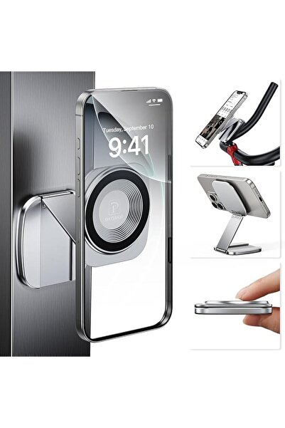 Generic Dual Magnetic Foldable Portable Phone Holder for Gym