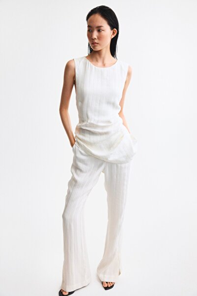 H&M Keten Karışımlı Sırtı Açık Üst