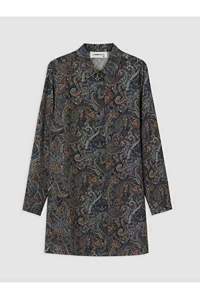 LC Waikiki Navy Blue Patterned Women's Shirt Tunic