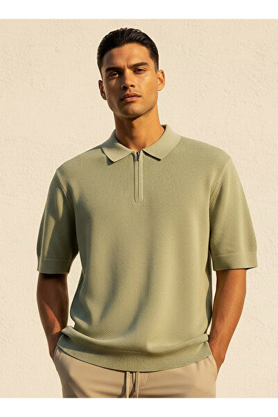 FAV FLAT KNIT ZIP POLO