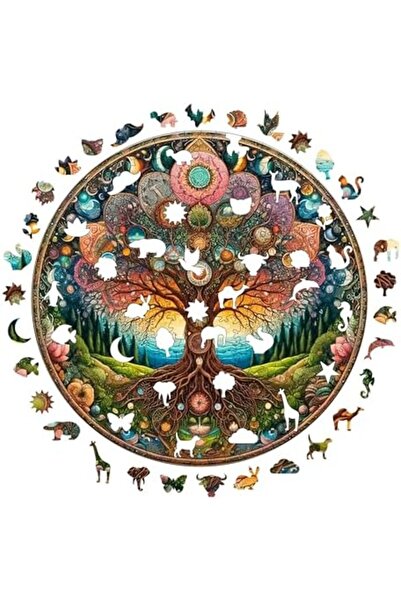 Yıldızan Ahşap Puzzle Yetişkin - Kozmik Yaşam Ağacı - 252 Parça, 29 x 29 cm -...