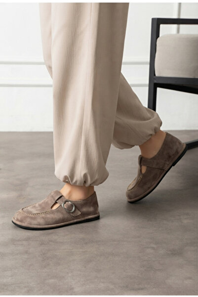 Yula Fashion Shoes Balerini Narlis pentru femei, din piele intoarsa, cu catar...